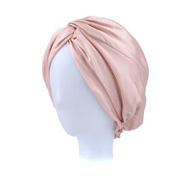 Turban de nuit en soie rose poudré LENA # Nº SS3