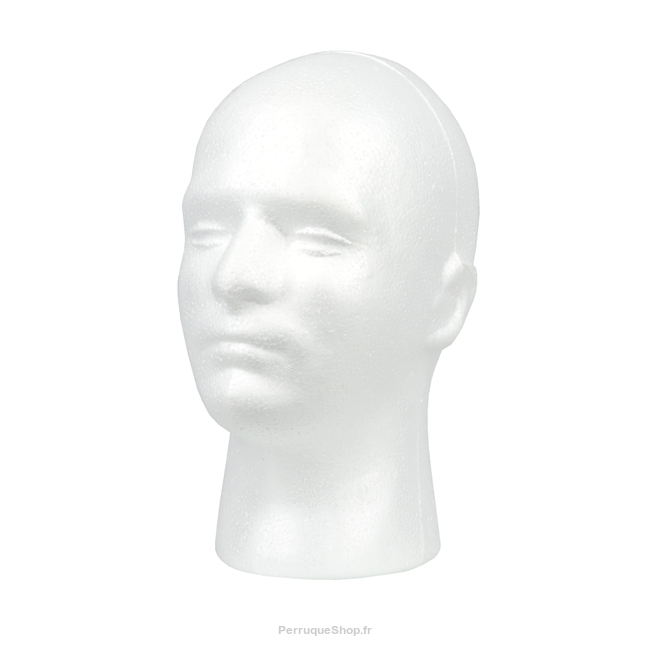 MANNEQUIN DE PERRUQUE EN POLYSTYRÈNE BLANC POUR HOMME