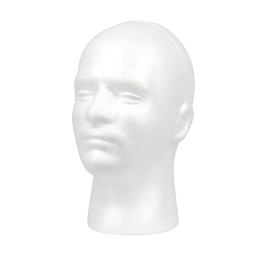MANNEQUIN DE PERRUQUE EN POLYSTYRÈNE BLANC POUR HOMME