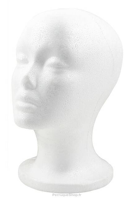 MANNEQUIN DE PERRUQUE EN POLYSTYRÈNE BLANC POUR FEMME